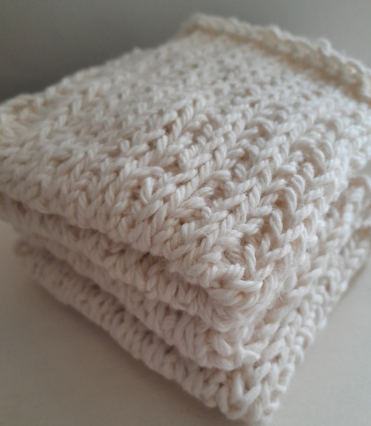 Knitted Washcloths (Set of 3)